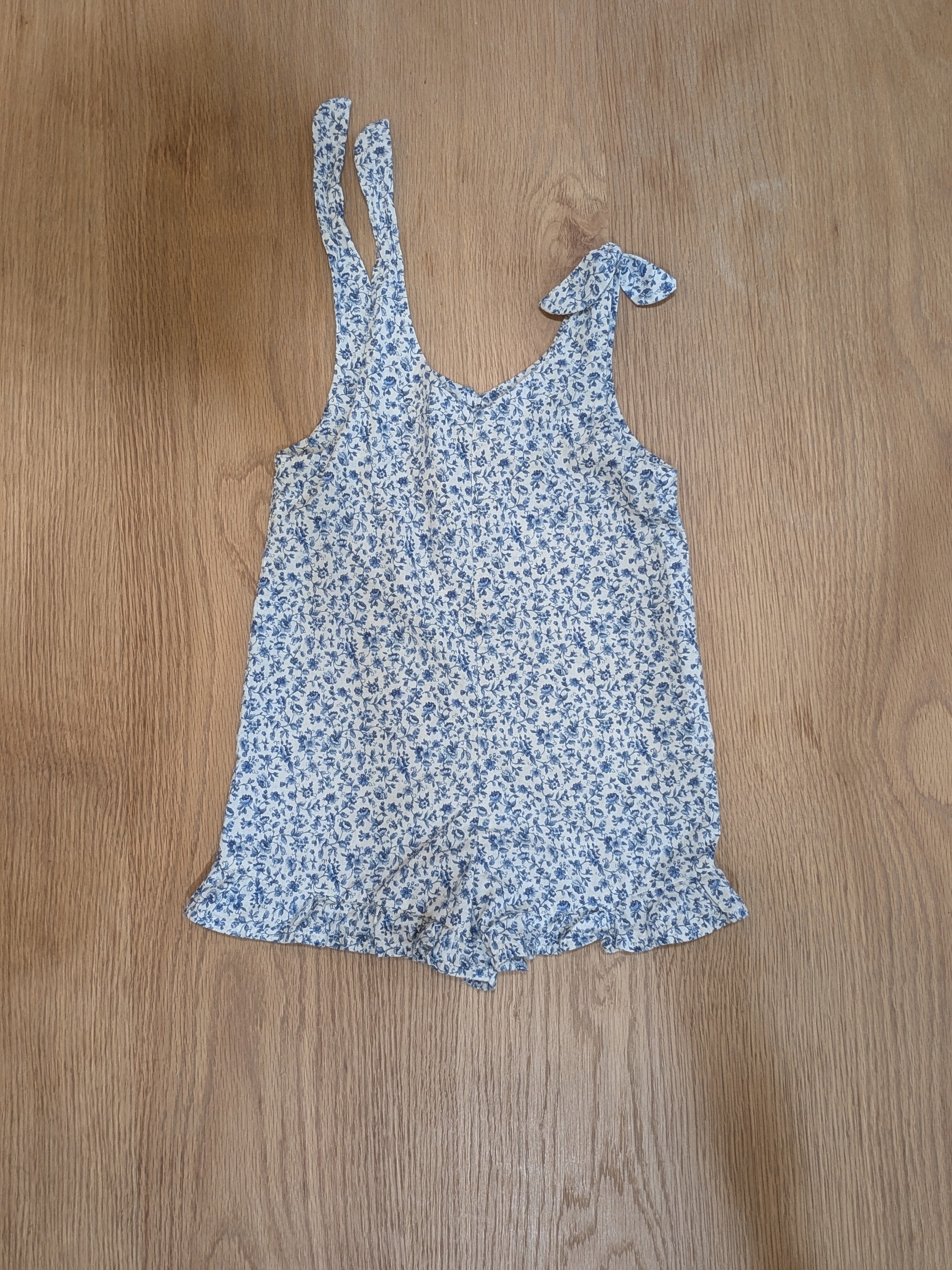 Blue Ditsy Floral Toddler Romper 2t
