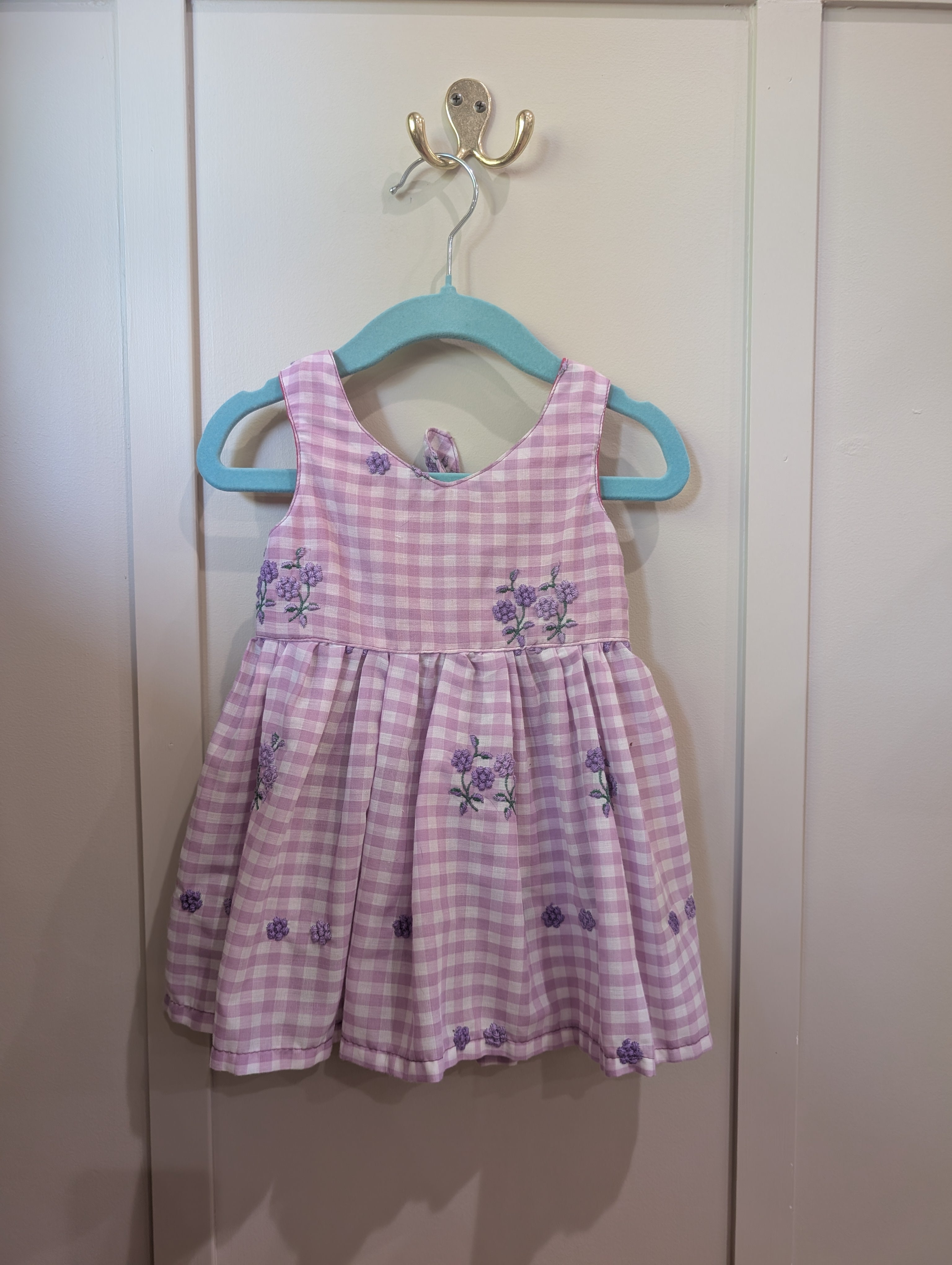 Blossom Gingham Dress with Purse (size 18m)