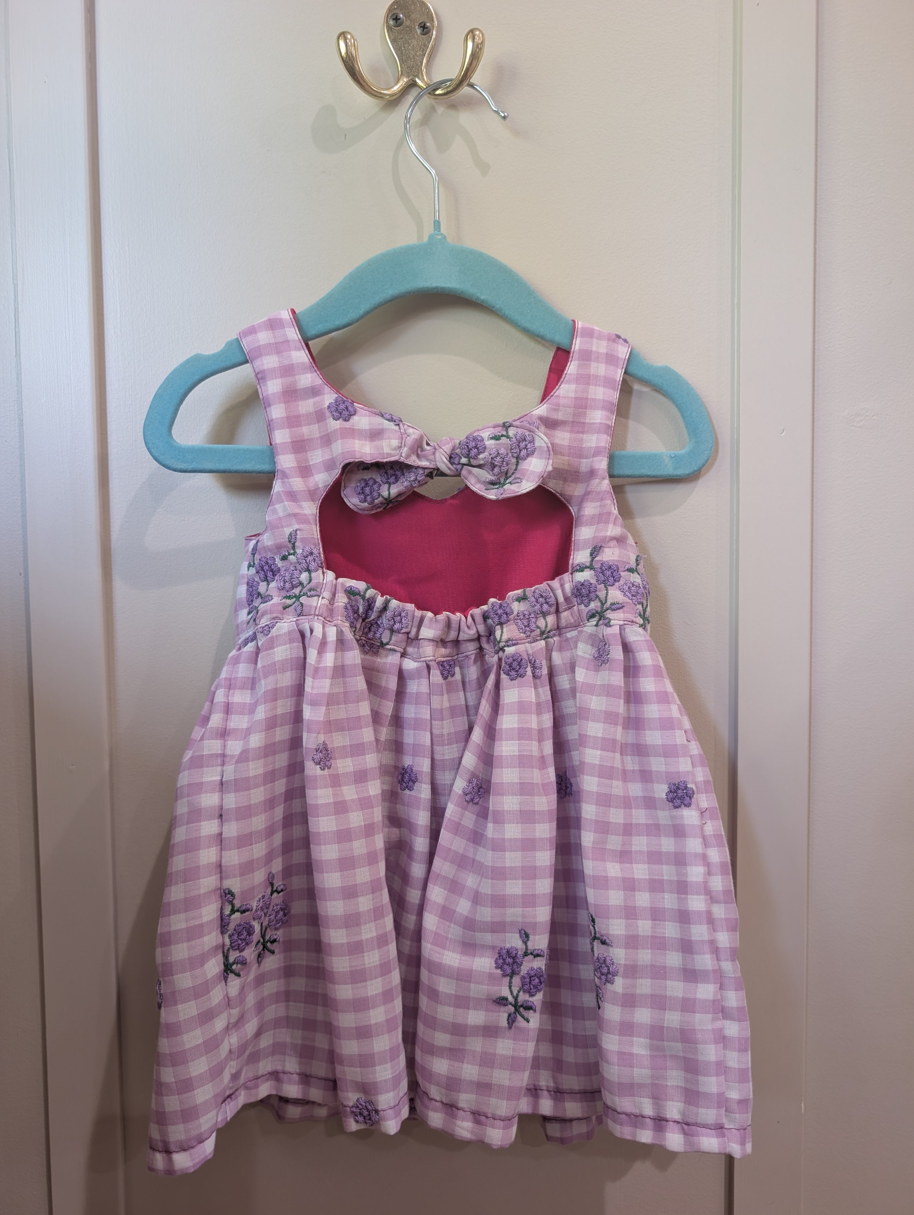 Blossom Gingham Dress with Purse (size 18m)