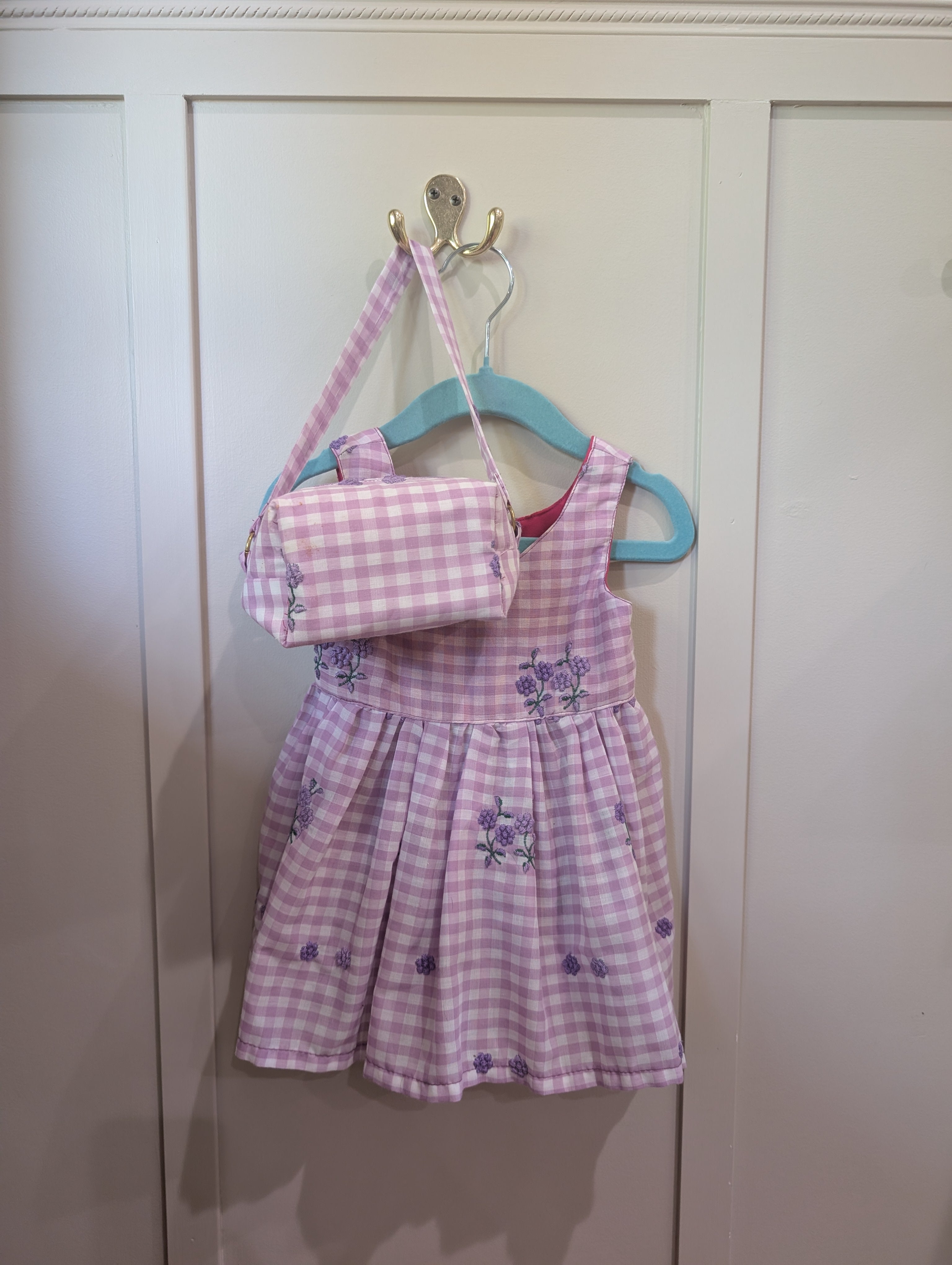 Blossom Gingham Dress with Purse (size 18m)