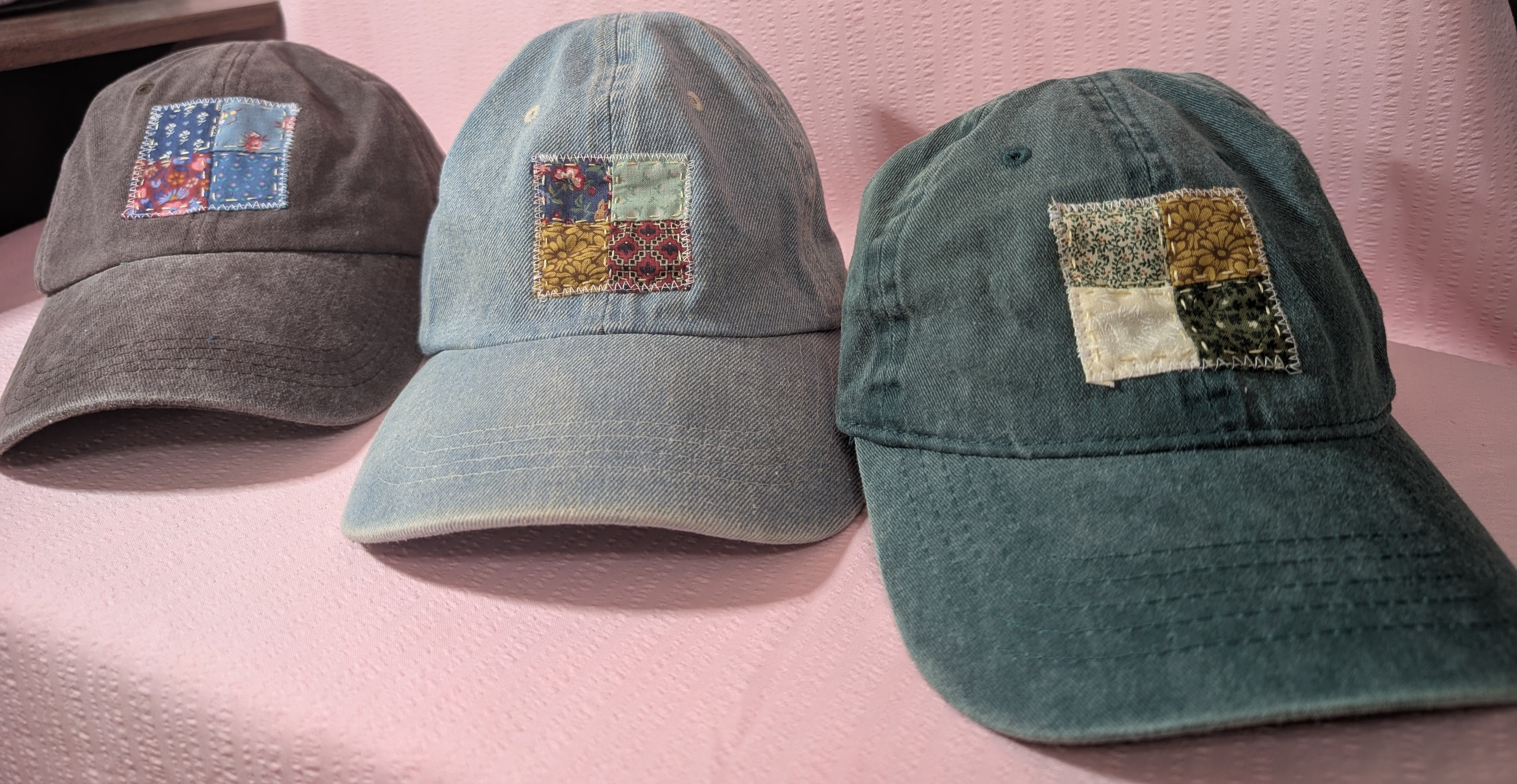 Green Quilt Square Baseball Cap