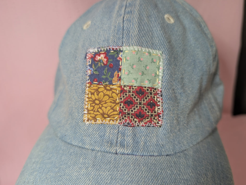 Denim Quilt Square Baseball Cap