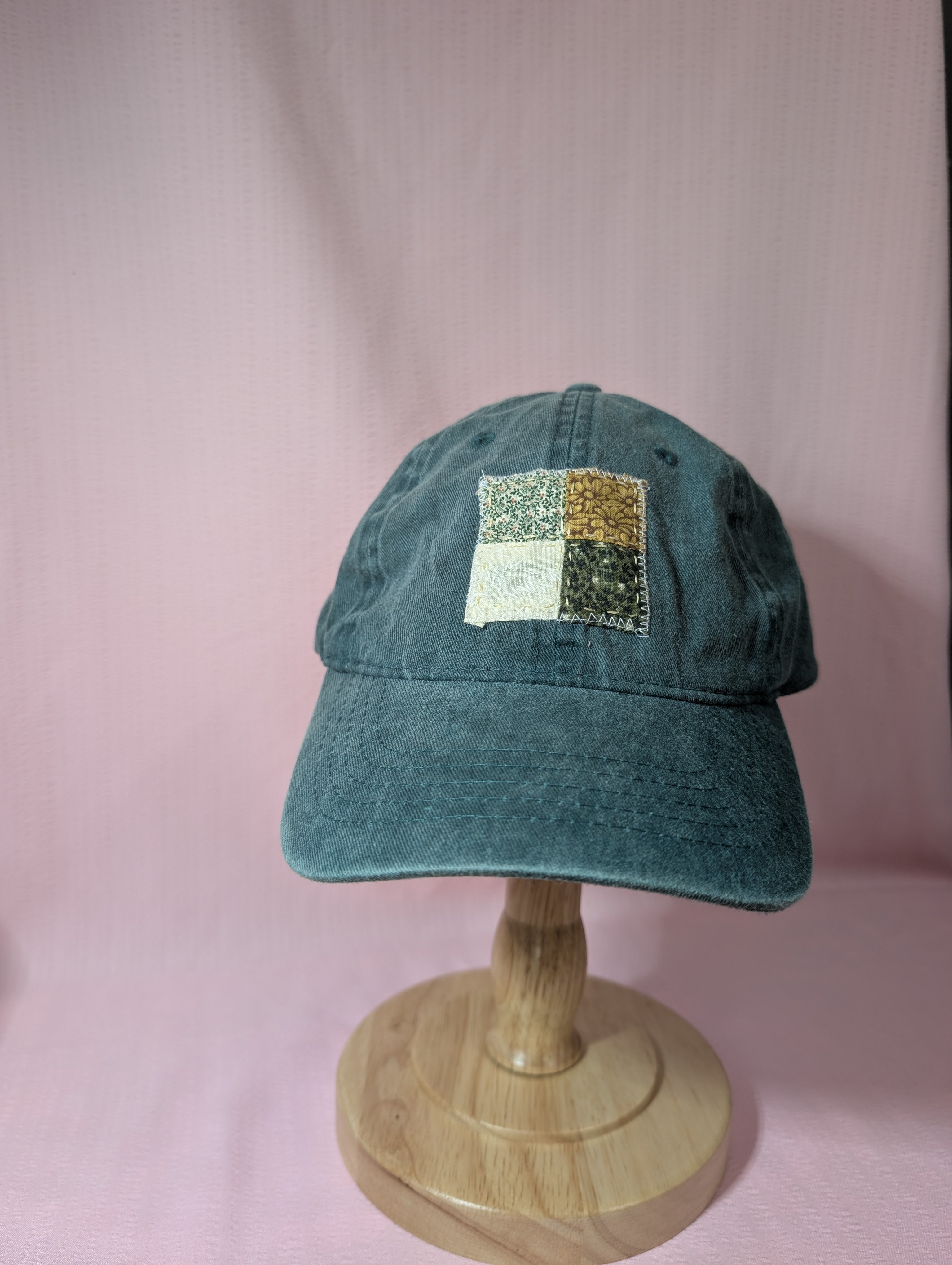Green Quilt Square Baseball Cap