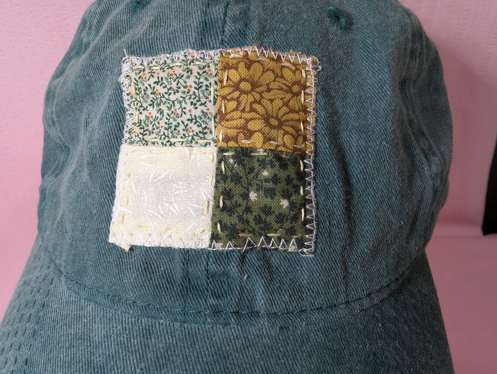 Green Quilt Square Baseball Cap