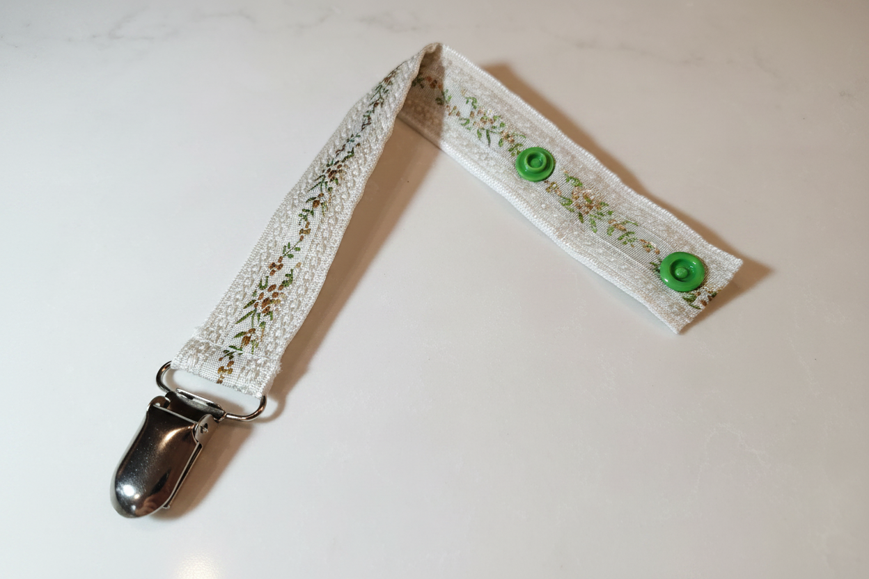 Botanical Pacifier Clip Strap – Studio Background