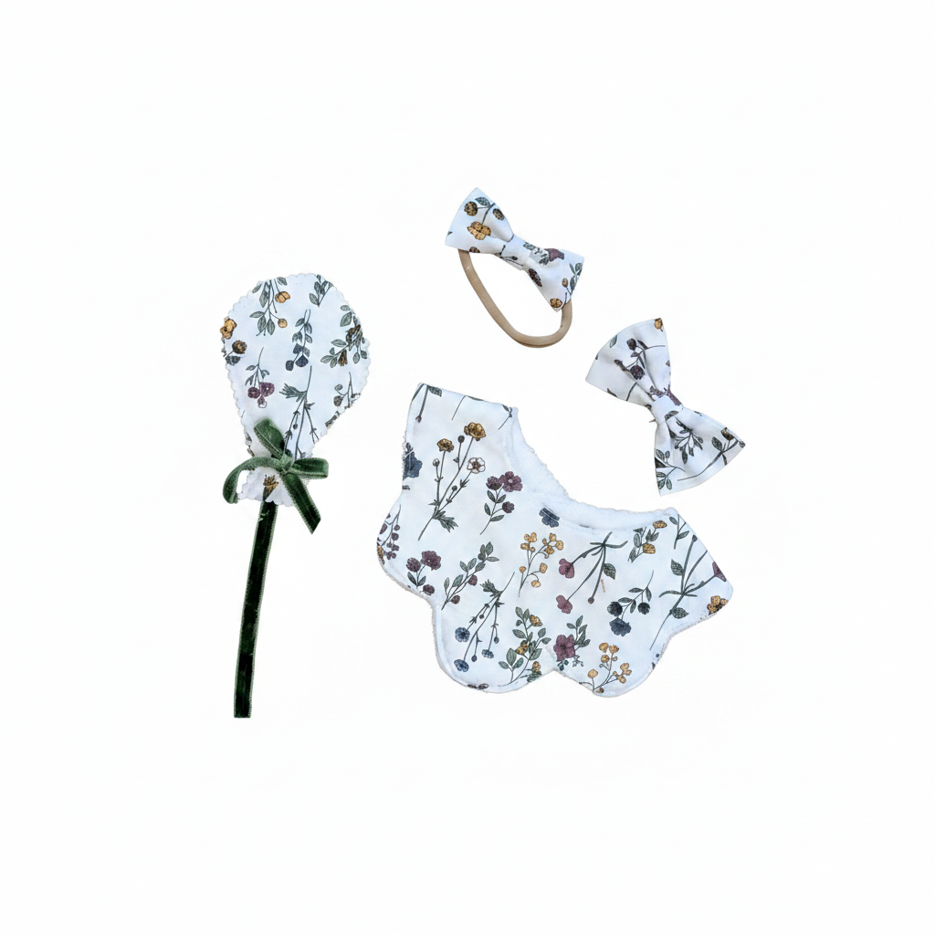 Botanical Wildflower Baby Set Studio Background