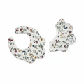 Handmade wildflower print baby bib set on white studio background